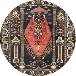 Square Machine Washable Traditional Bakers Brown Rug, wshtr1085