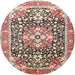 Round Traditional Brown Persian Rug, tr1088