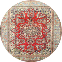 Square Machine Washable Traditional Brown Rug, wshtr1094