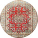 Square Machine Washable Traditional Brown Rug, wshtr1094