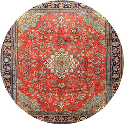 Square Machine Washable Traditional Camel Brown Rug, wshtr1099