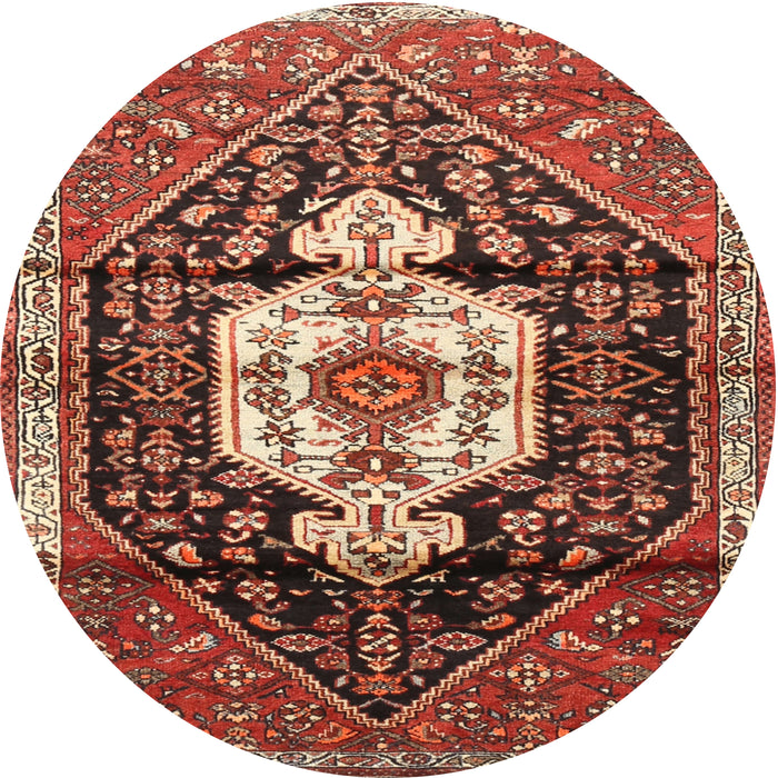 Square Machine Washable Traditional Saffron Red Rug, wshtr1100
