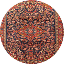 Square Machine Washable Traditional Rust Pink Rug, wshtr1103