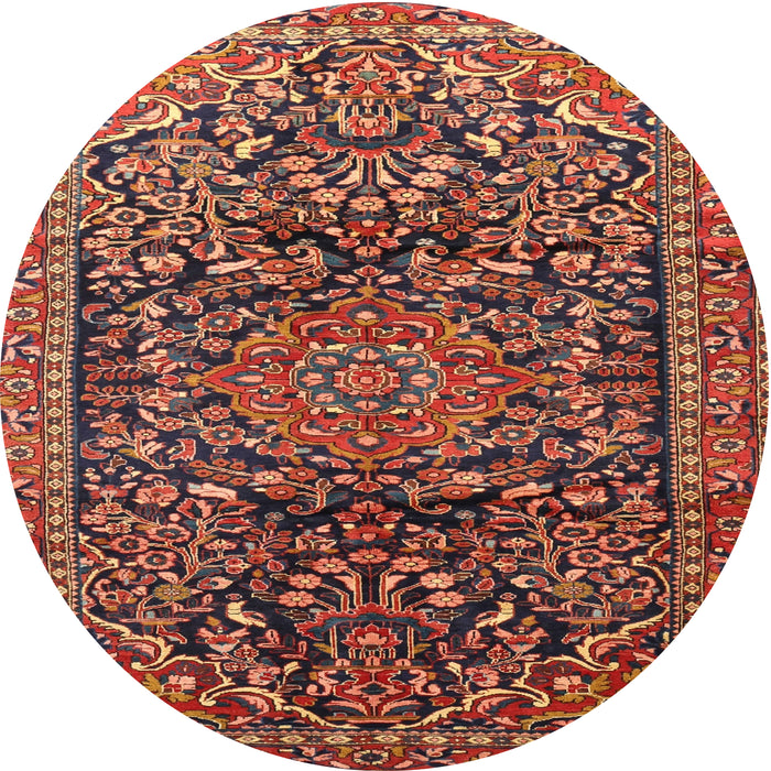 Square Machine Washable Traditional Rust Pink Rug, wshtr1103