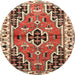 Square Machine Washable Traditional Tomato Red Rug, wshtr1108