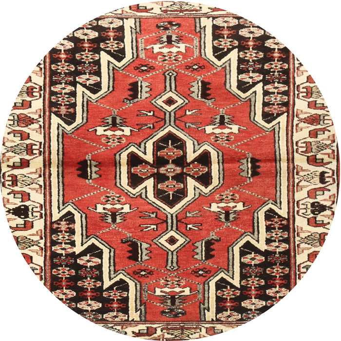 Round Traditional Red Persian Rug, tr1108