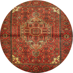Square Machine Washable Traditional Tomato Red Rug, wshtr110