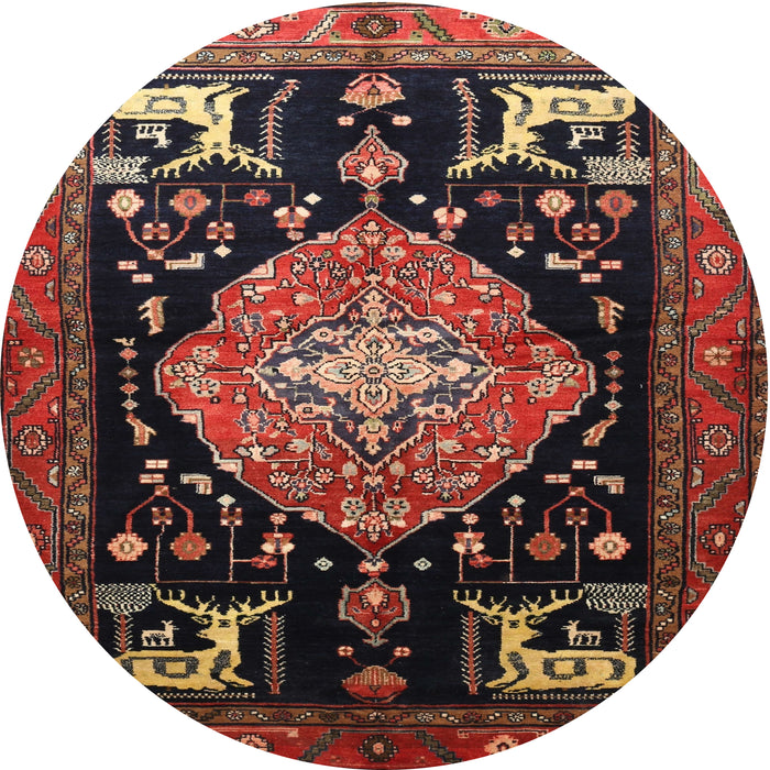 Square Machine Washable Traditional Sienna Brown Rug, wshtr1110