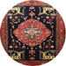 Round Traditional Sienna Brown Animal Rug, tr1110