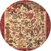 Round Traditional Red Animal Rug, tr1111