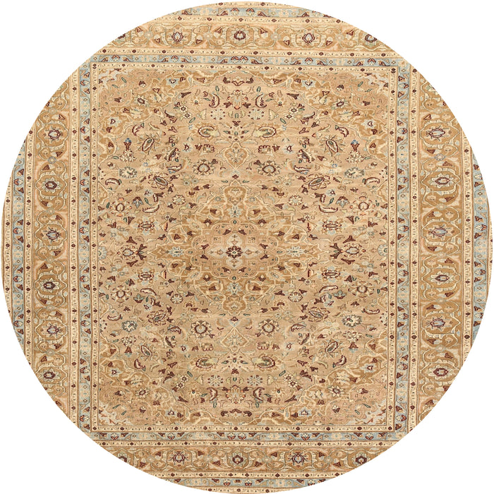 Round Traditional Chocolate Brown Persian Rug, tr1113