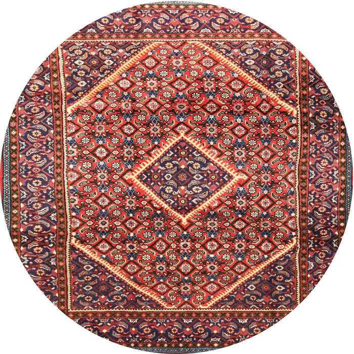Square Machine Washable Traditional Orange Salmon Pink Rug, wshtr1115