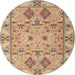 Square Machine Washable Traditional Rust Pink Rug, wshtr1119