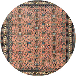 Square Machine Washable Traditional Light Copper Gold Rug, wshtr1122