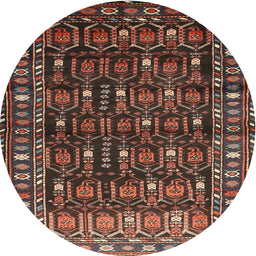 Square Machine Washable Traditional Bakers Brown Rug, wshtr1127