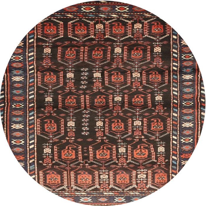Round Traditional Bakers Brown Persian Rug, tr1127