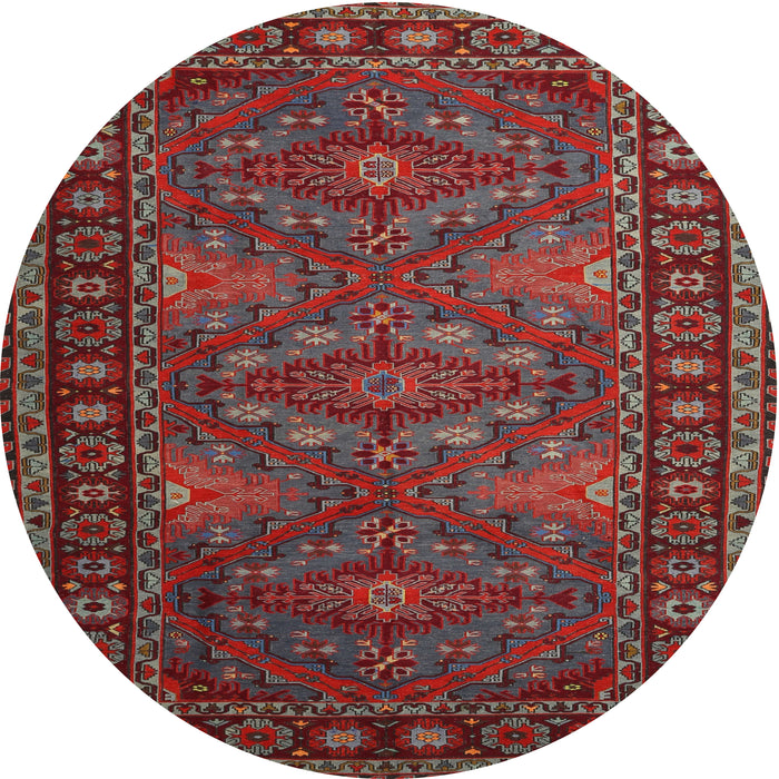 Square Machine Washable Traditional Tomato Red Rug, wshtr1131
