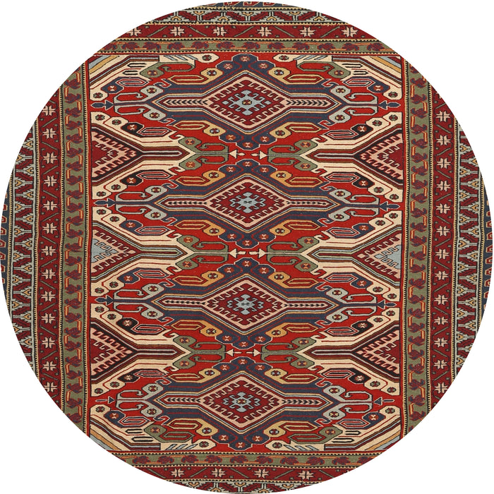 Square Machine Washable Traditional Dark Almond Brown Rug, wshtr1132