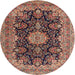 Square Machine Washable Traditional Light Copper Gold Rug, wshtr1135