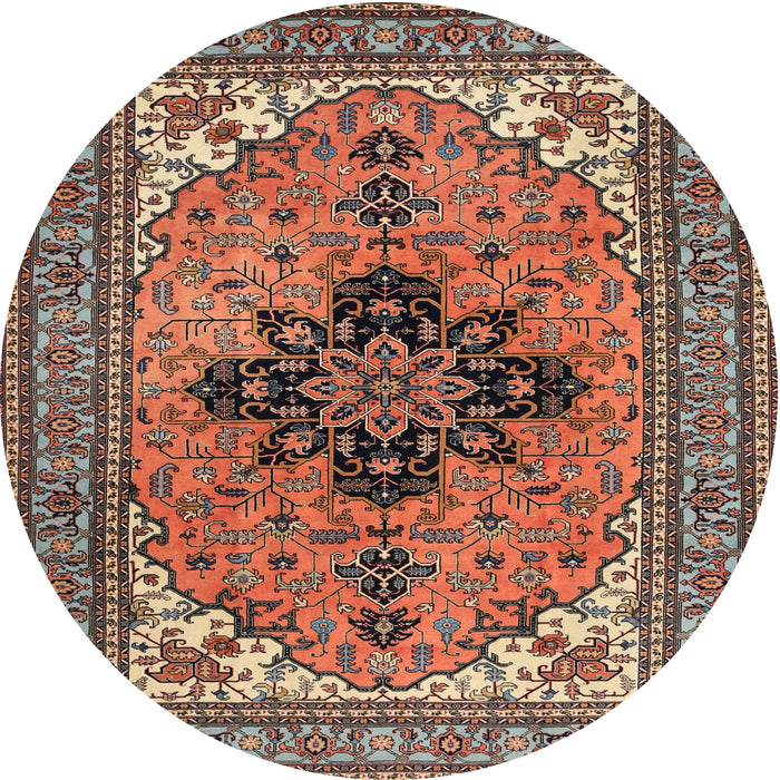 Square Machine Washable Traditional Light Copper Gold Rug, wshtr1137