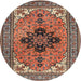 Square Machine Washable Traditional Light Copper Gold Rug, wshtr1137