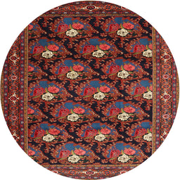 Square Machine Washable Traditional Sienna Brown Rug, wshtr1138