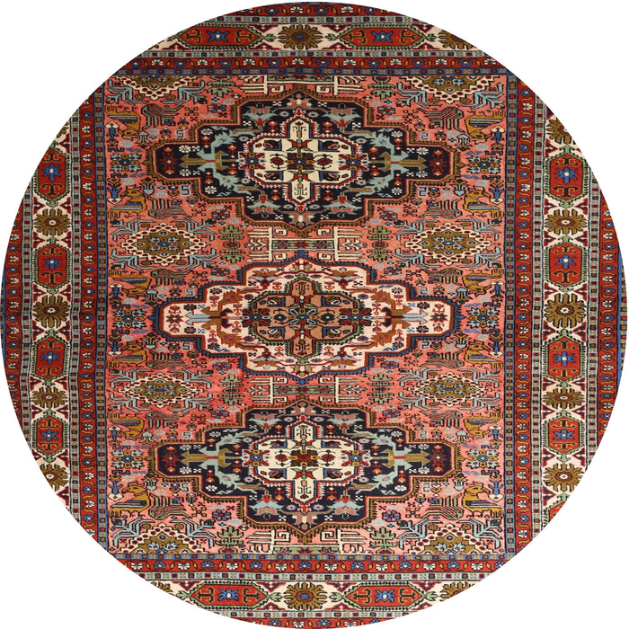 Square Machine Washable Traditional Saffron Red Rug, wshtr1144