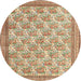 Round Traditional Red Persian Rug, tr1145