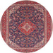 Square Machine Washable Traditional Carbon Red Rug, wshtr1151