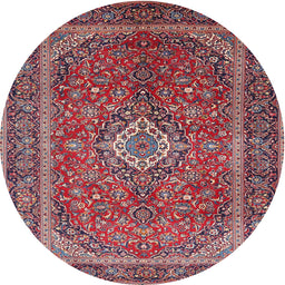 Square Machine Washable Traditional Carbon Red Rug, wshtr1153