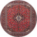 Round Traditional Rose Purple Medallion Rug, tr1159