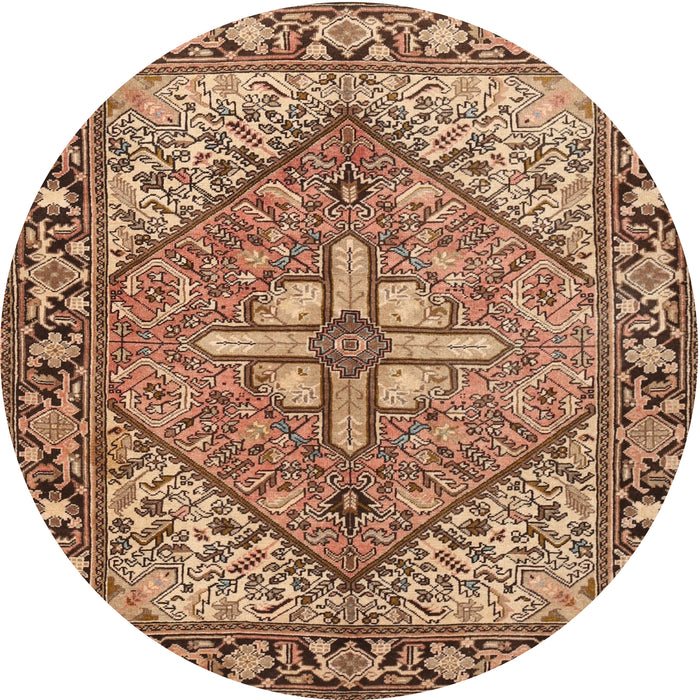 Square Machine Washable Traditional Dark Sienna Brown Rug, wshtr1161