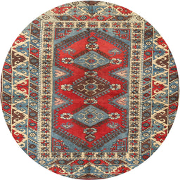 Square Machine Washable Traditional Brown Red Rug, wshtr1162