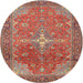 Round Traditional Camel Brown Persian Rug, tr1166