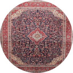 Square Machine Washable Traditional Brown Red Rug, wshtr116