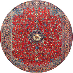 Square Machine Washable Traditional Rosy Pink Rug, wshtr1174