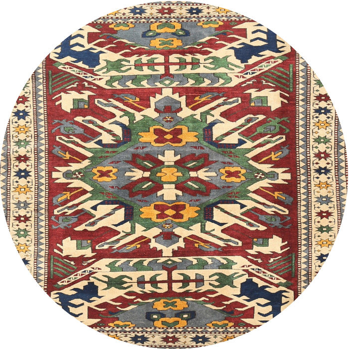 Round Traditional Chestnut Brown Persian Rug, tr1176
