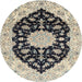 Round Traditional Brown Medallion Rug, tr1178