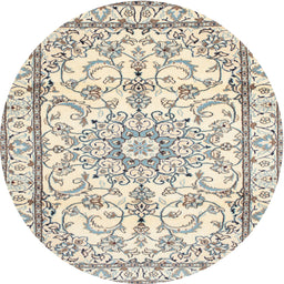 Round Traditional Sage Green Persian Rug, tr1179