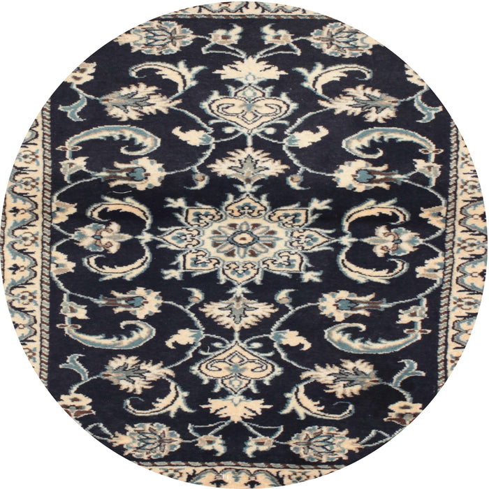 Square Machine Washable Traditional Gunmetal Green Rug, wshtr1181