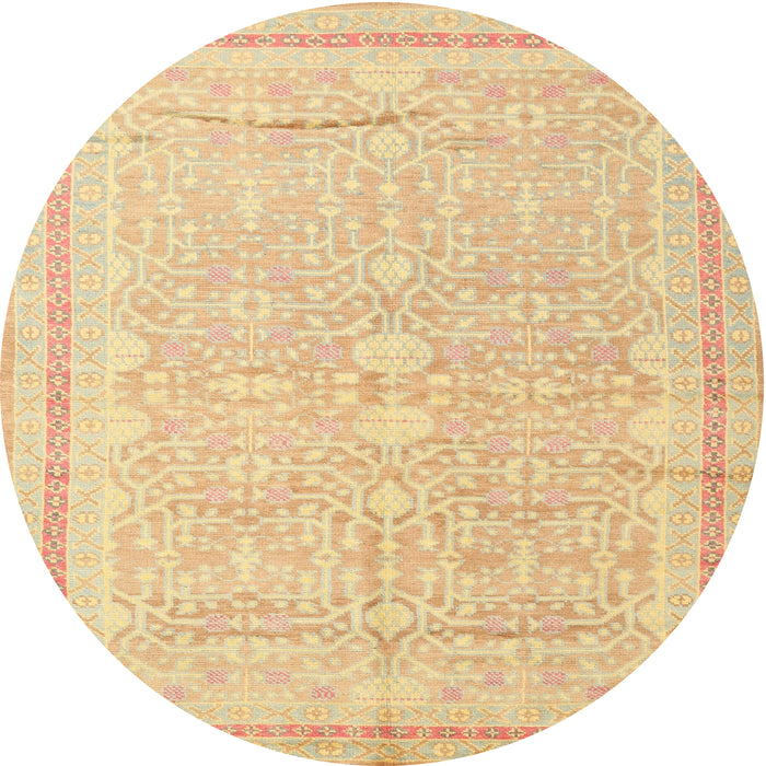 Square Machine Washable Traditional Mustard Yellow Rug, wshtr1182