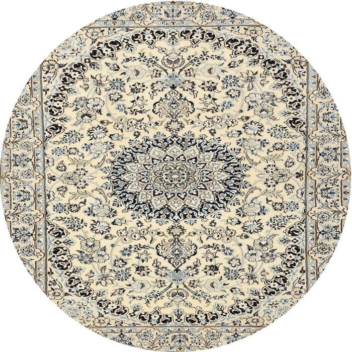 Round Traditional Army Brown Medallion Rug, tr1183