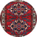 Round Traditional Red Persian Rug, tr1184