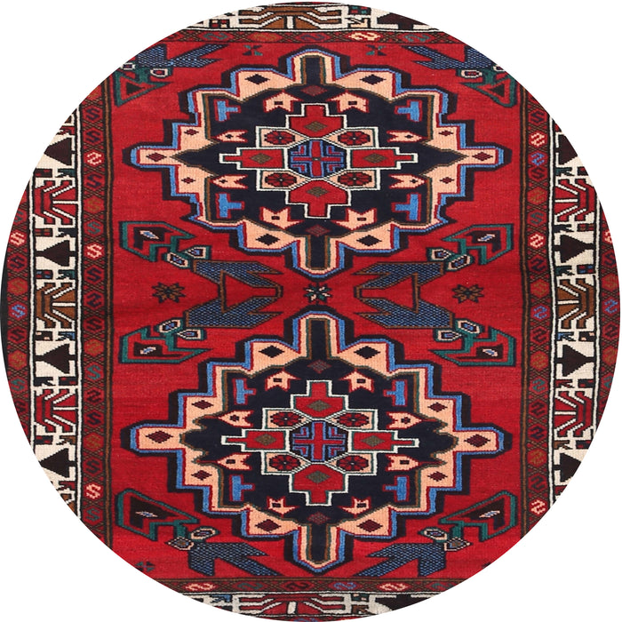 Square Machine Washable Traditional Red Rug, wshtr1184