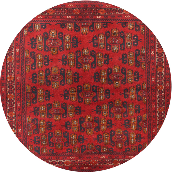 Square Machine Washable Traditional Brown Red Rug, wshtr1188