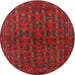 Square Machine Washable Traditional Brown Red Rug, wshtr1188