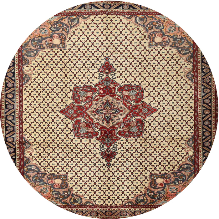 Square Machine Washable Traditional Red Brown Rug, wshtr1193