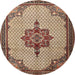 Square Machine Washable Traditional Red Brown Rug, wshtr1193