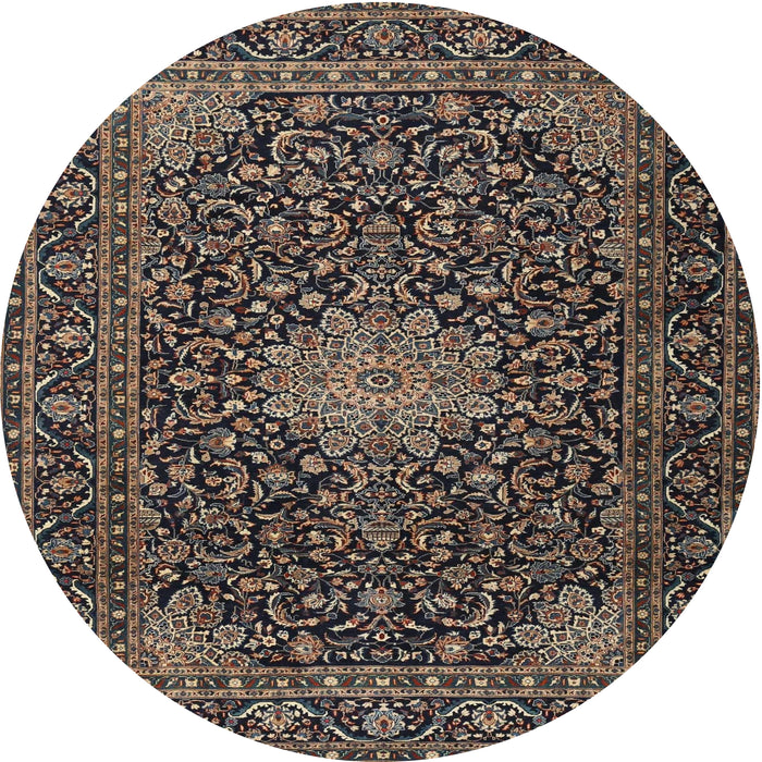 Square Machine Washable Traditional Charcoal Black Rug, wshtr1201