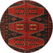 Round Traditional Bakers Brown Persian Rug, tr1202